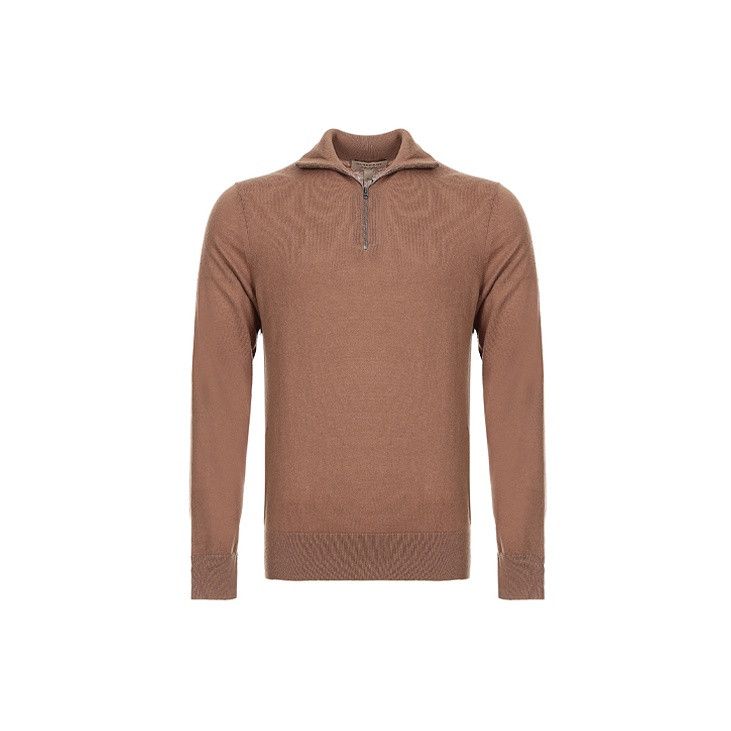 Burberry Burberry Camel Half-Zip Knit Sweater for Men 0079 Size US XXL / EU 58 / 5 - 2 Thumbnail
