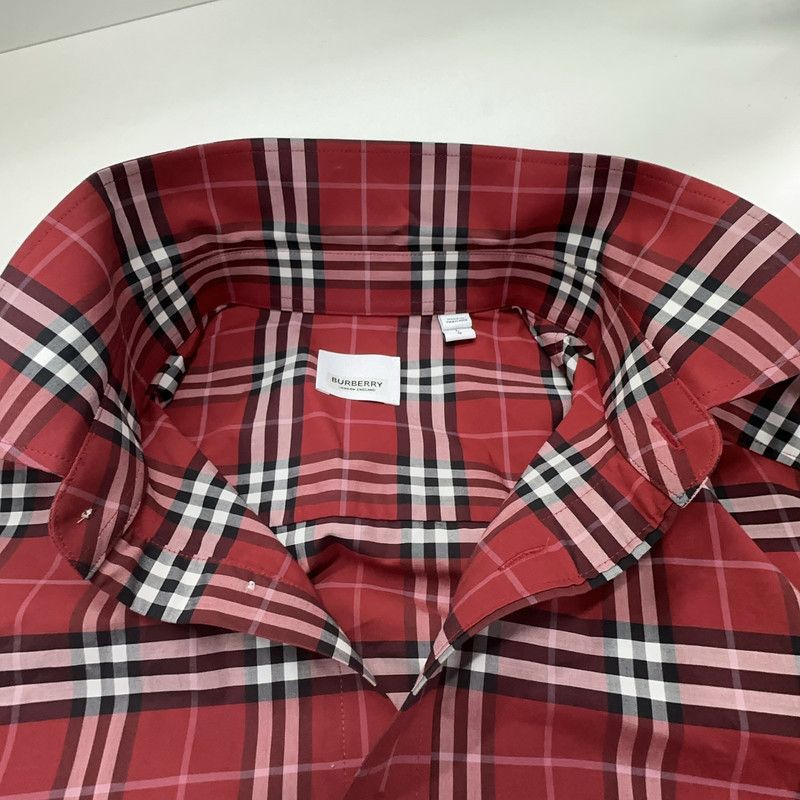 Burberry Burberry Red Plaid Button-Up Long Sleeve Shirt 0079 Size US L / EU 52-54 / 3 - 5 Thumbnail