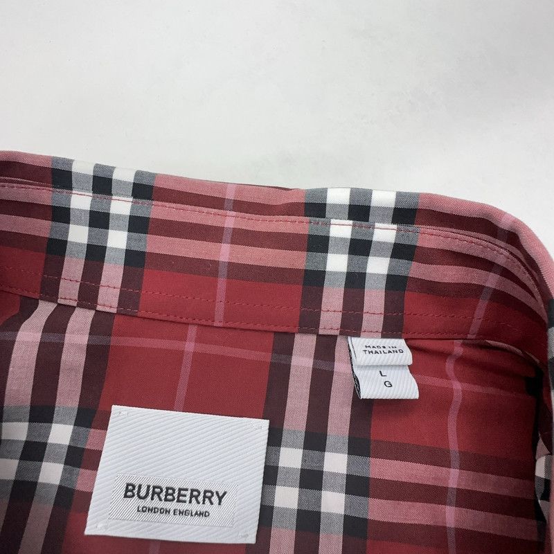 Burberry Burberry Red Plaid Button-Up Long Sleeve Shirt 0079 Size US L / EU 52-54 / 3 - 6 Thumbnail