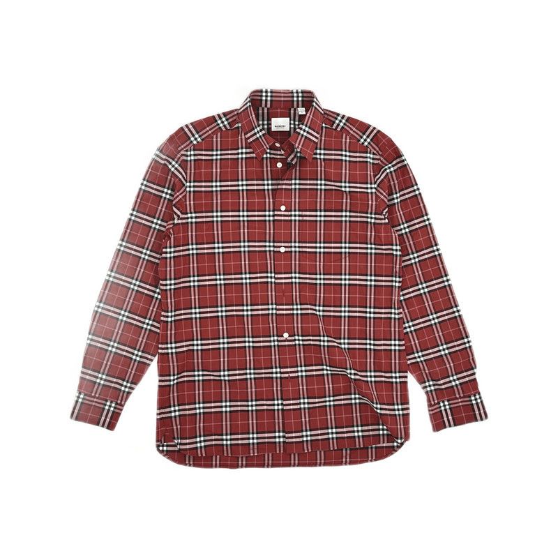 Burberry Burberry Red Plaid Button-Up Long Sleeve Shirt 0079 Size US L / EU 52-54 / 3 - 3 Thumbnail