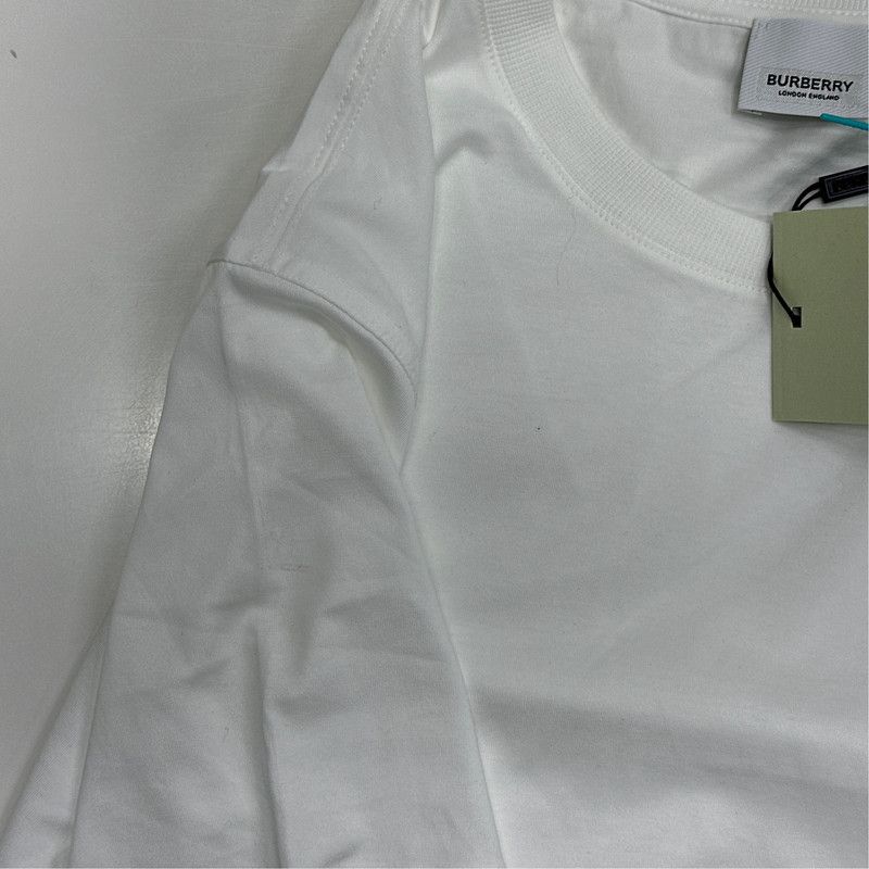Burberry Burberry SS22 White Cotton Short Sleeve T-Shirt 0079 Size US XL / EU 56 / 4 - 4 Thumbnail