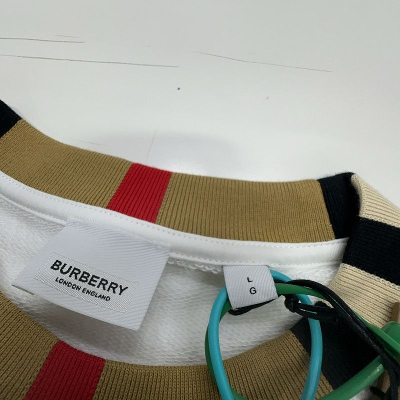 Burberry Burberry White Logo Print Long Sleeve Sweatshirt 0079 Size US L / EU 52-54 / 3 - 5 Thumbnail
