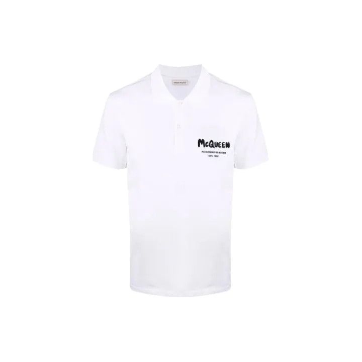 Alexander McQueen Alexander McQueen FW21 Letter Print Short Sleeve Polo 0079 Size US XS / EU 42 / 0 - 2 Thumbnail