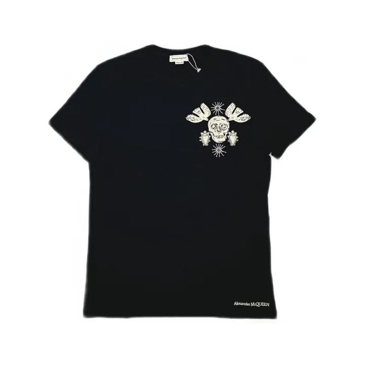 Alexander McQueen Alexander McQueen Black Skull Embroidered T-Shirt 0079 Size US S / EU 44-46 / 1 - 2 Thumbnail