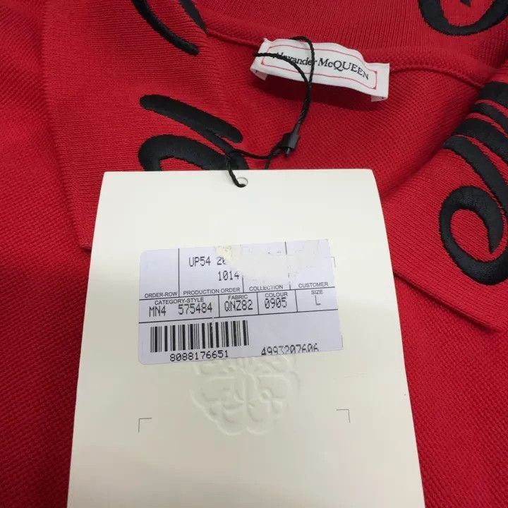 Alexander McQueen Alexander McQueen Red Short Sleeve Polo Shirt 0079 Size US L / EU 52-54 / 3 - 6 Thumbnail