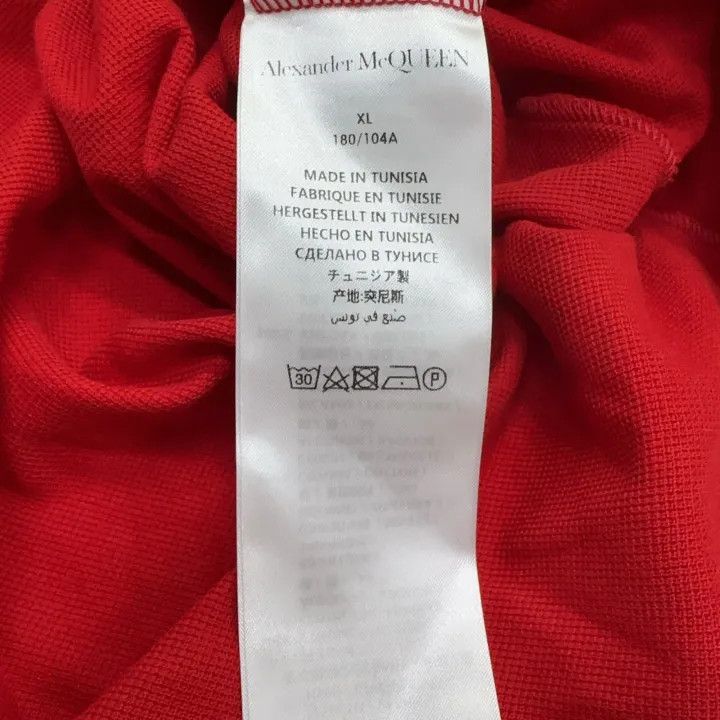 Alexander McQueen Alexander McQueen Red Embroidered Short Sleeve Polo 0079 Size US XL / EU 56 / 4 - 4 Thumbnail