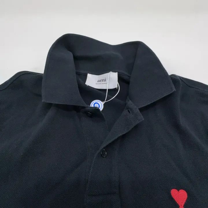 AMI AMI Love Logo Black Short Sleeve Polo 0079 Size US S / EU 44-46 / 1 - 6 Thumbnail