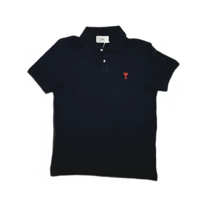 AMI AMI Heart Logo Black Short Sleeve Polo 0079 Size US S / EU 44-46 / 1 - 2 Thumbnail