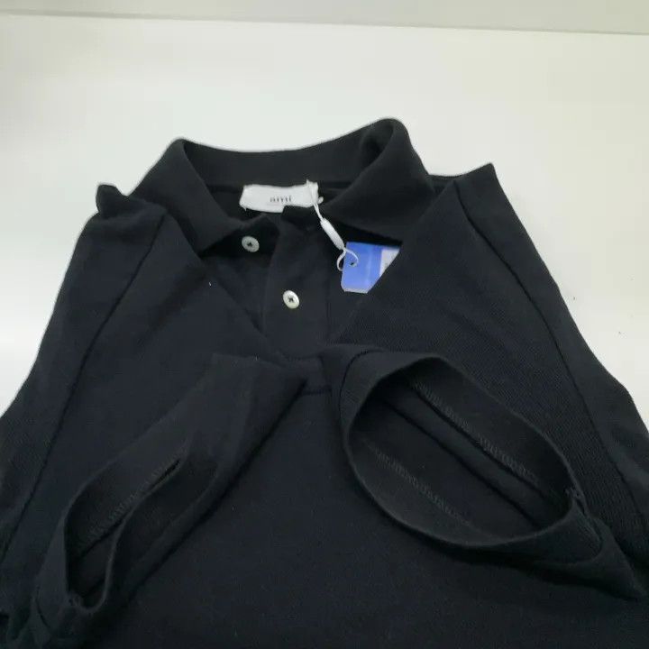 AMI AMI Heart Logo Black Short Sleeve Polo 0079 Size US S / EU 44-46 / 1 - 8 Thumbnail