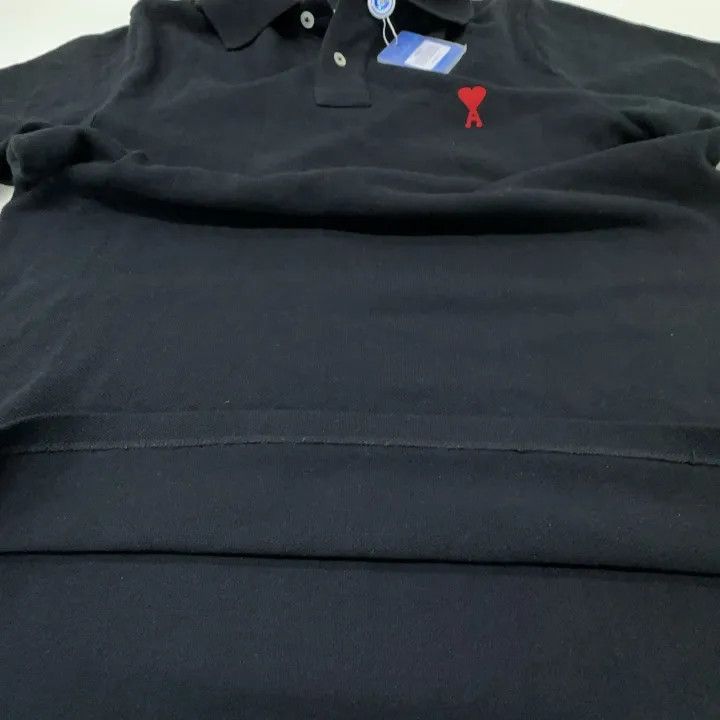 AMI AMI Heart Logo Black Short Sleeve Polo 0079 Size US S / EU 44-46 / 1 - 7 Thumbnail