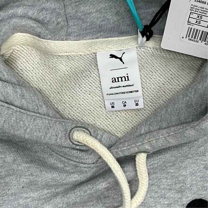 AMI Puma x AMI Paris Gray Logo Hoodie 0079 Size US XS / EU 42 / 0 - 2 Thumbnail
