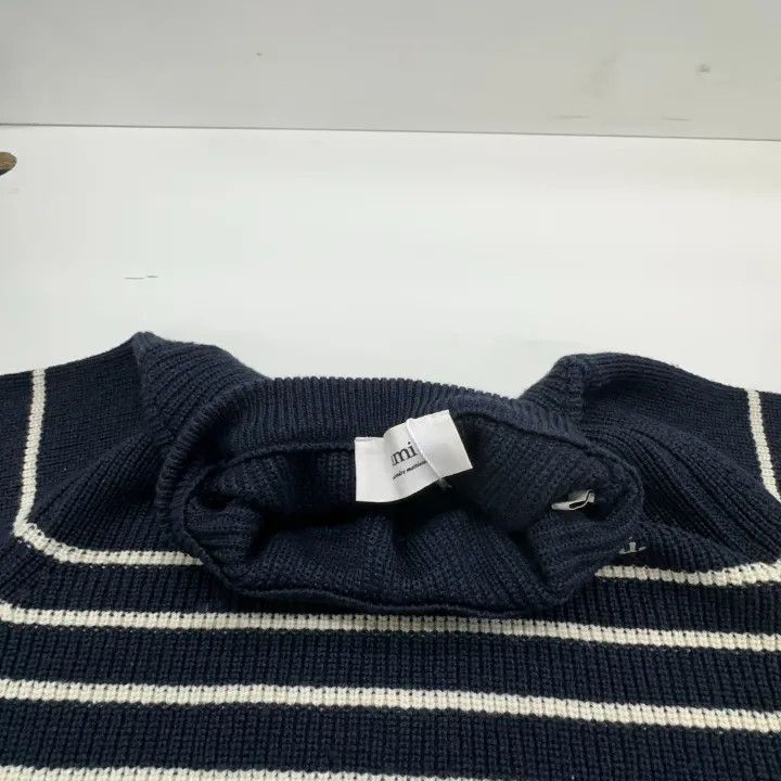 AMI Ami Paris Striped Knitted Sweater 0079 Size US L / EU 52-54 / 3 - 7 Thumbnail