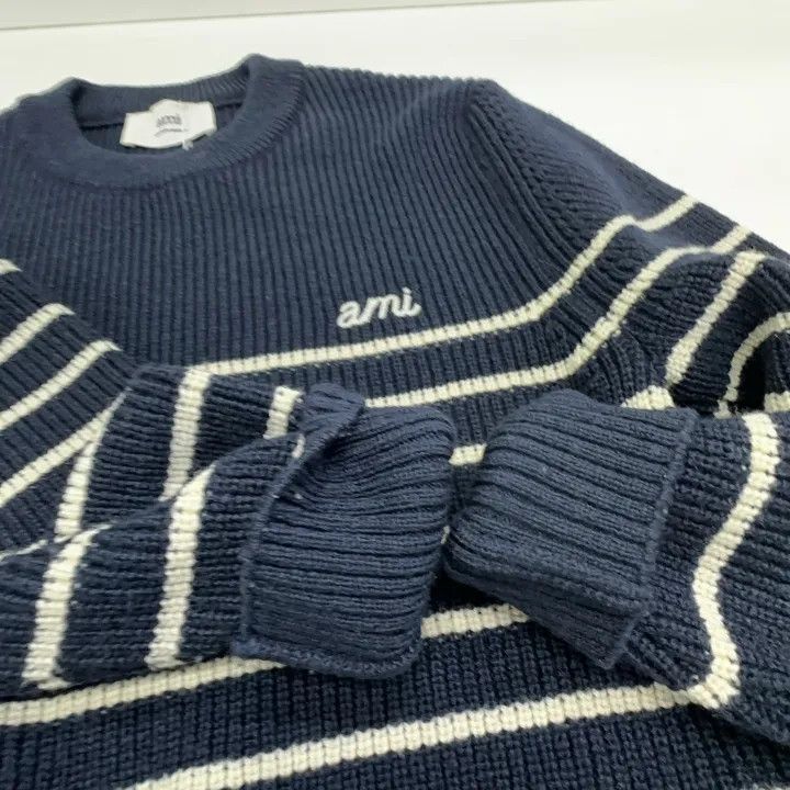 AMI Ami Paris Striped Knitted Sweater 0079 Size US L / EU 52-54 / 3 - 9 Thumbnail