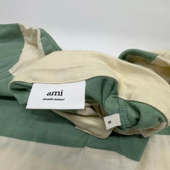 AMI Ami Casual Striped Long Sleeve Polo Shirt 0079 Size US S / EU 44-46 / 1 - 5 Thumbnail