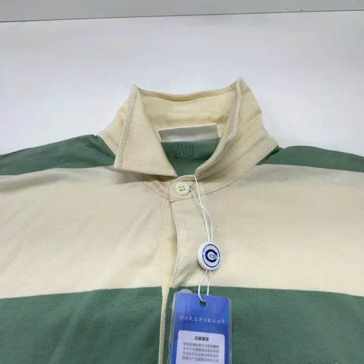 AMI Ami Casual Striped Long Sleeve Polo Shirt 0079 Size US S / EU 44-46 / 1 - 8 Thumbnail