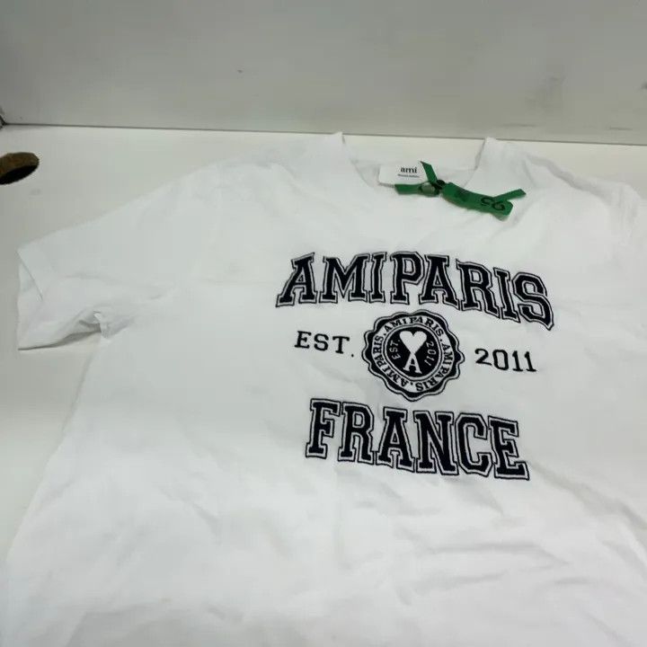 AMI Ami Paris Logo Print White T-Shirt 0079 Size US S / EU 44-46 / 1 - 5 Thumbnail