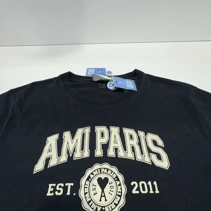 AMI Ami Paris Black Logo Print T-Shirt 0079 Size US XXL / EU 58 / 5 - 8 Thumbnail