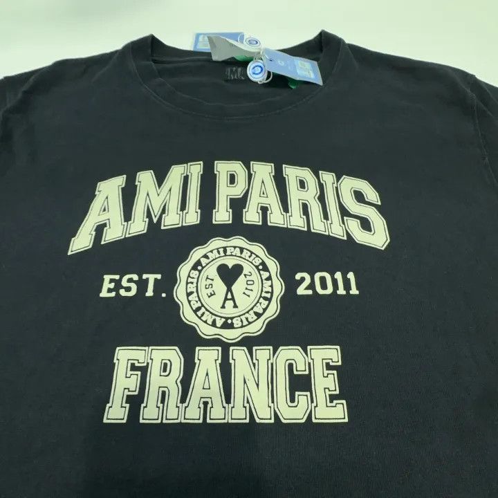 AMI Ami Paris Black Logo Print T-Shirt 0079 Size US XXL / EU 58 / 5 - 6 Thumbnail