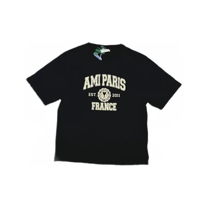 AMI Ami Paris Black Logo Print T-Shirt 0079 Size US XXL / EU 58 / 5 - 2 Thumbnail