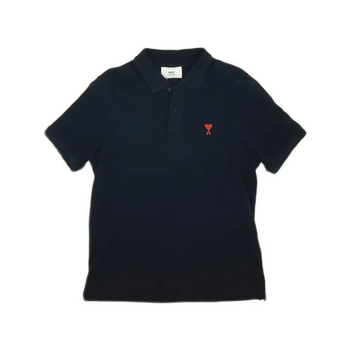 AMI AMI Heart Logo Black Short Sleeve Polo 0079 Size US L / EU 52-54 / 3 - 2 Thumbnail
