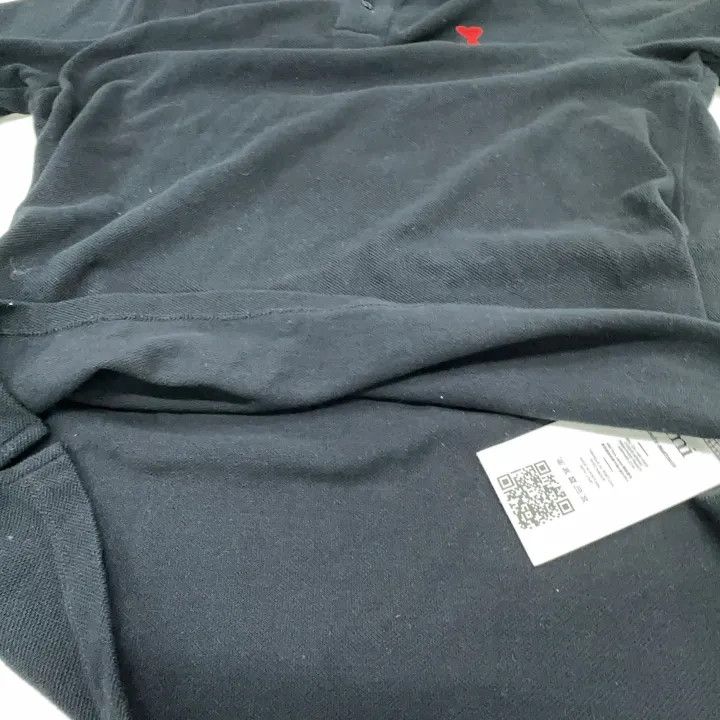 AMI AMI Heart Logo Black Short Sleeve Polo 0079 Size US L / EU 52-54 / 3 - 9 Thumbnail
