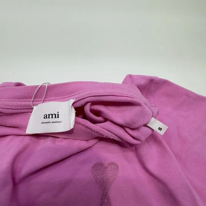 AMI Ami Paris Heart Embroidered Pink T-Shirt 0079 Size US S / EU 44-46 / 1 - 5 Thumbnail