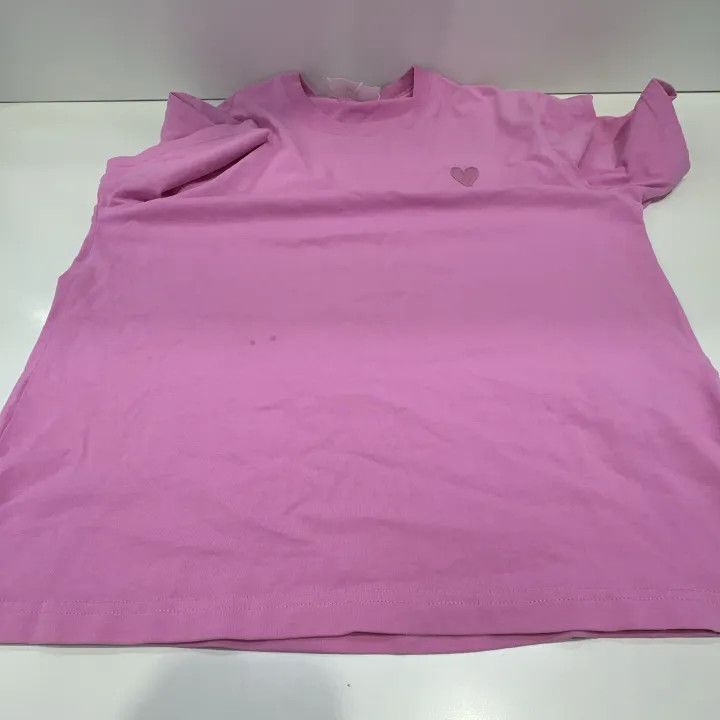 AMI Ami Paris Heart Embroidered Pink T-Shirt 0079 Size US S / EU 44-46 / 1 - 8 Thumbnail