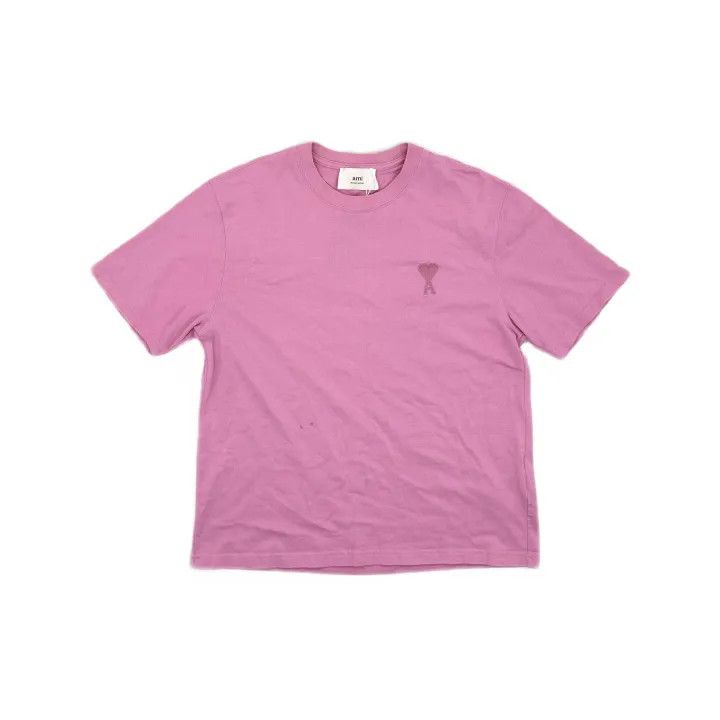 AMI Ami Paris Heart Embroidered Pink T-Shirt 0079 Size US S / EU 44-46 / 1 - 2 Thumbnail