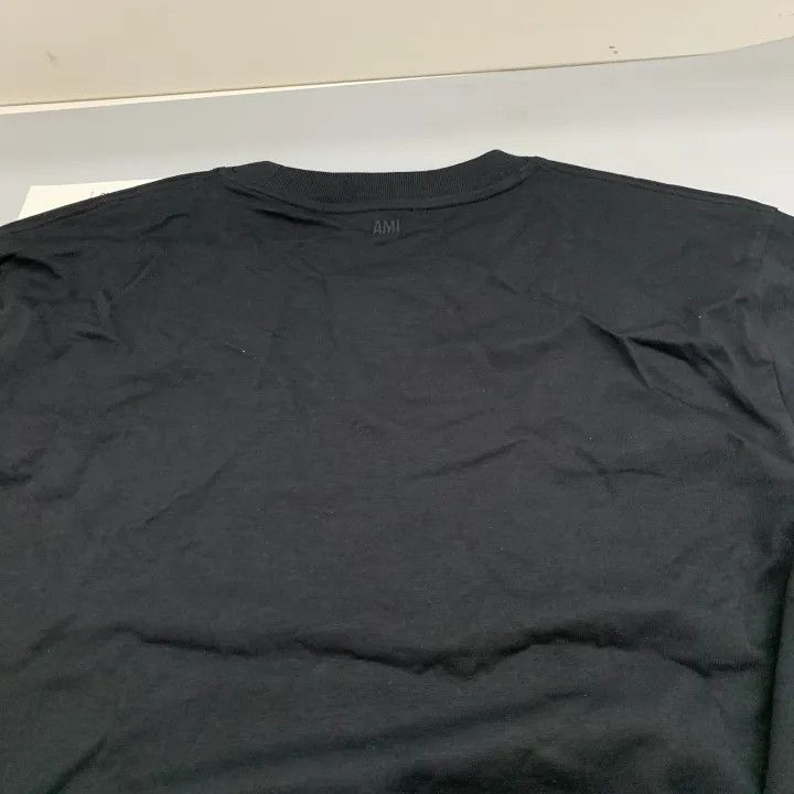 AMI AMI SS22 Heart Logo Black Short Sleeve Tee 0079 Size US L / EU 52-54 / 3 - 3 Thumbnail