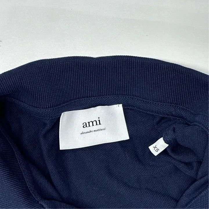 AMI AMI Paris Logo Embroidered Short Sleeve Polo 0079 Size US XS / EU 42 / 0 - 2 Thumbnail