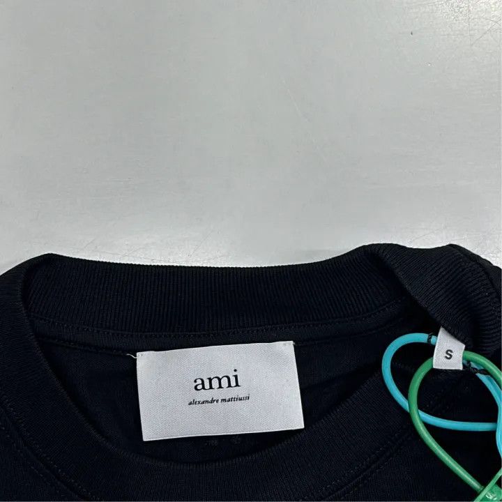 AMI Ami Paris Logo Print Cotton T-Shirt 0079 Size US S / EU 44-46 / 1 - 2 Thumbnail