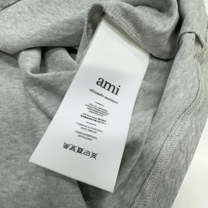 AMI AMI Paris Grey Heart Logo T-Shirt 0079 Size US L / EU 52-54 / 3 - 4 Thumbnail