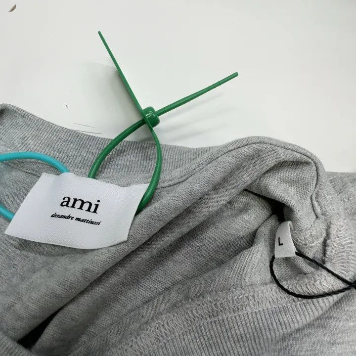 AMI AMI Paris Grey Heart Logo T-Shirt 0079 Size US L / EU 52-54 / 3 - 2 Thumbnail