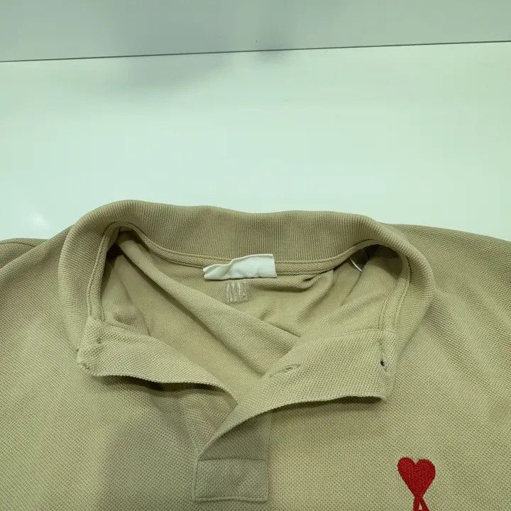 AMI AMIPARIS FW21 Khaki Embroidered Polo Shirt 0079 Size US L / EU 52-54 / 3 - 8 Thumbnail