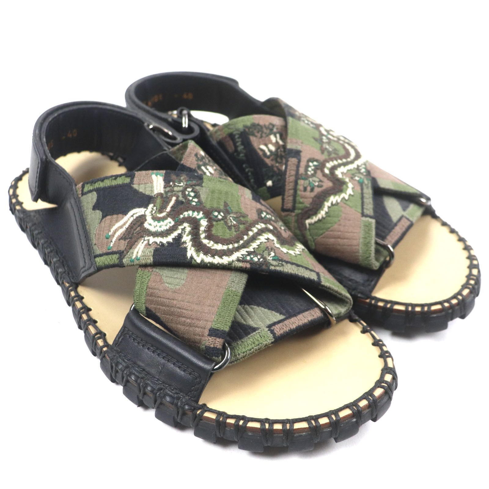 Valentino Valentino Valentino Dragon Embroidery Leather Sandals Leather Shoes Size ONE SIZE - 2 Thumbnail