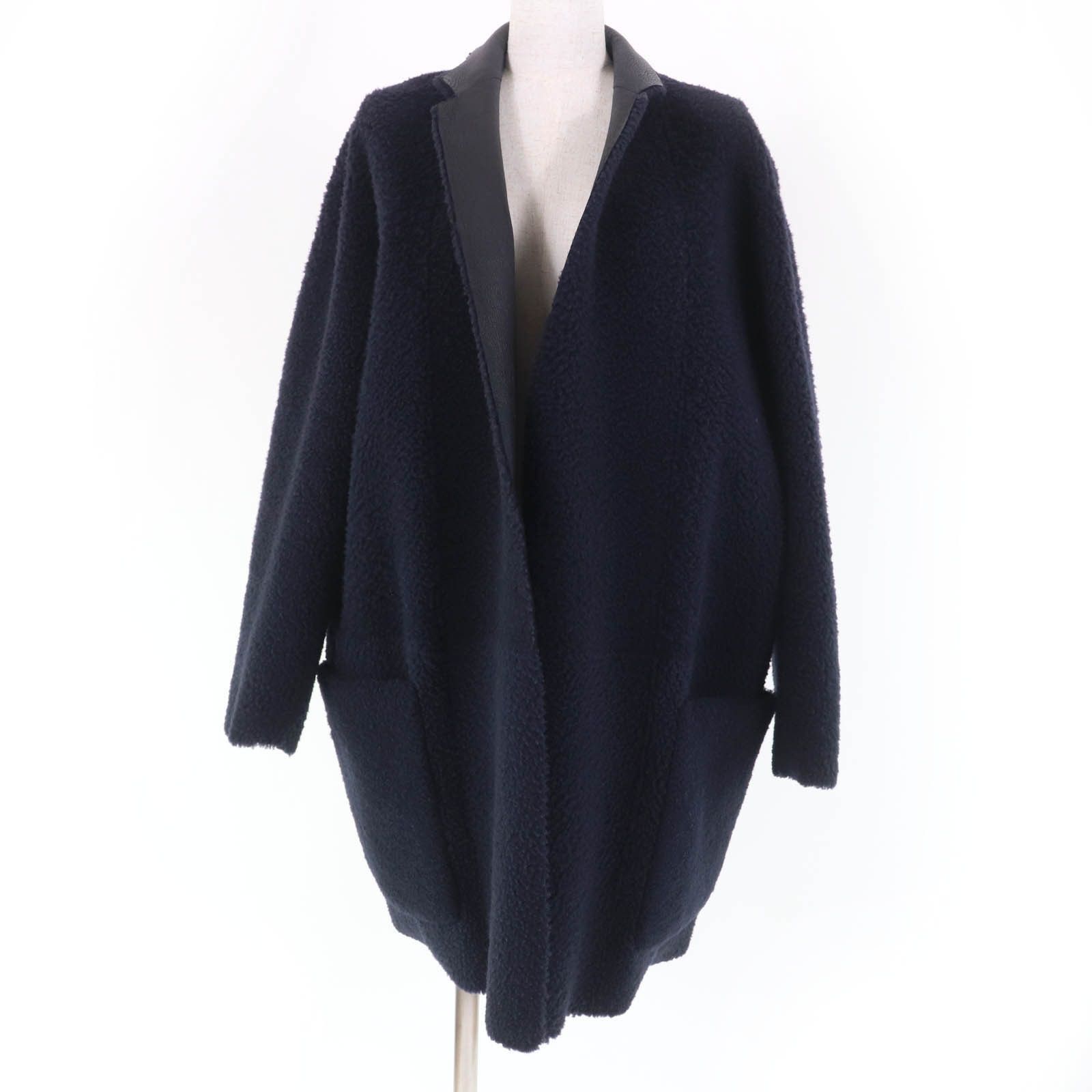 Celine Celine Celine Egg Crombie Mouton Sheep Leather Coat Leather Outerwear Size ONE SIZE - 5 Thumbnail