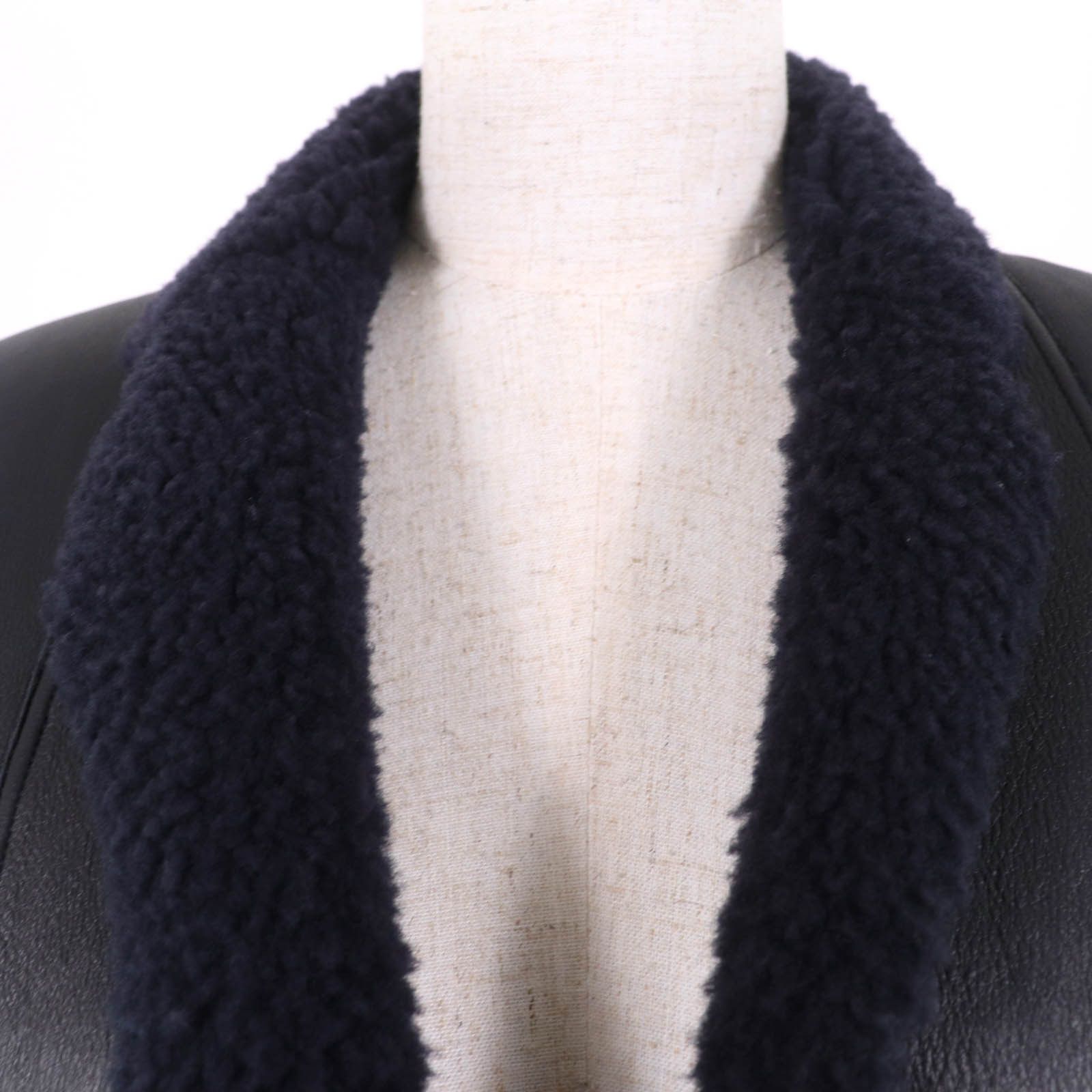 Celine Celine Celine Egg Crombie Mouton Sheep Leather Coat Leather Outerwear Size ONE SIZE - 4 Thumbnail