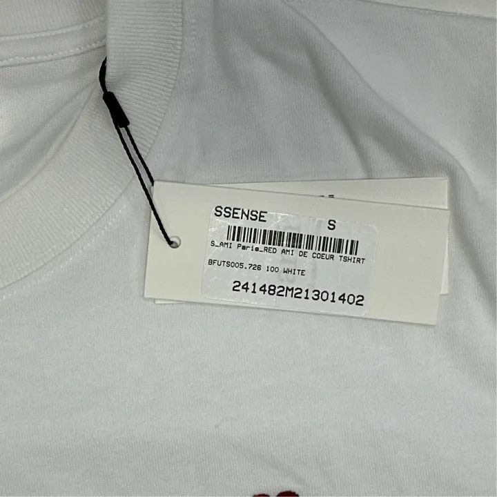 AMI Paris FW23 Logo Print White T-Shirt 0079