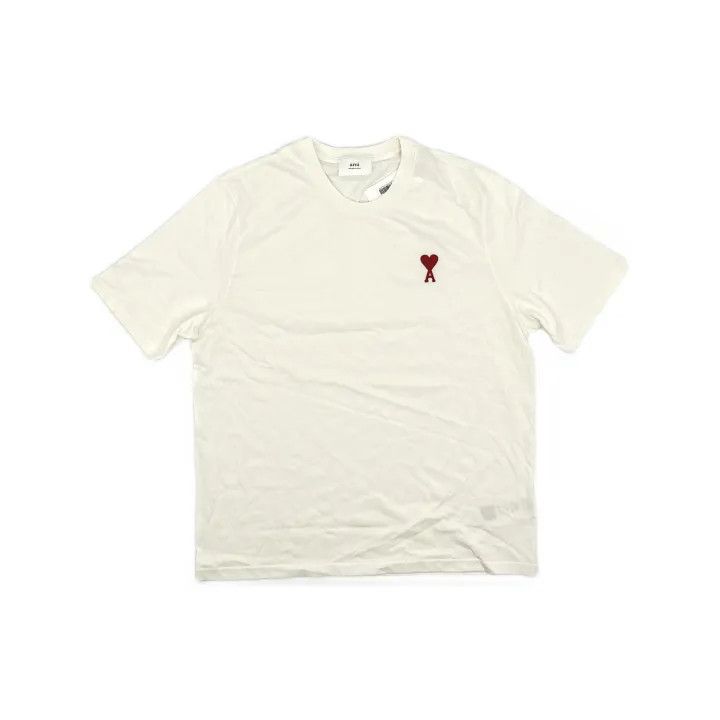 AMI AMI Paris Classic White Heart Embroidered T-Shirt 0079 Size US XL / EU 56 / 4 - 2 Thumbnail