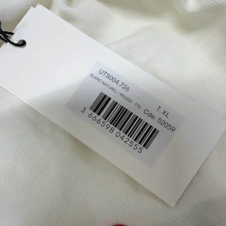 AMI AMI Paris Classic White Heart Embroidered T-Shirt 0079 Size US XL / EU 56 / 4 - 4 Thumbnail