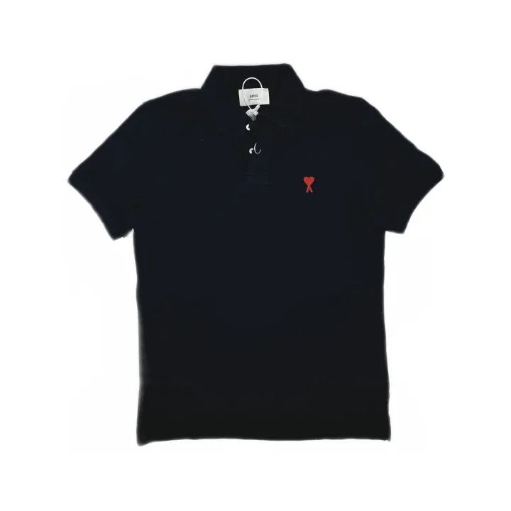 AMI AMI Love Logo Plain Black Polo Shirt 0079 Size US S / EU 44-46 / 1 - 2 Thumbnail