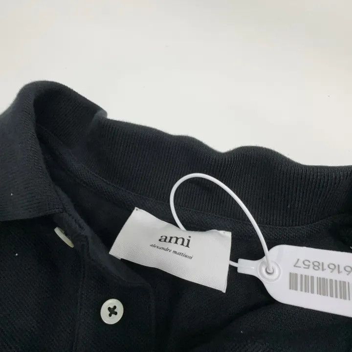AMI AMI Love Logo Plain Black Polo Shirt 0079 Size US S / EU 44-46 / 1 - 5 Thumbnail