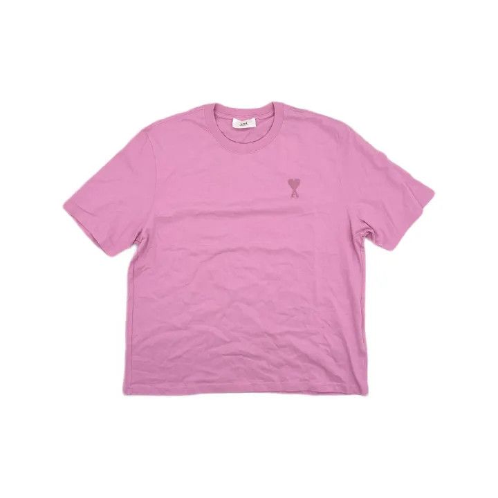 AMI Ami Paris Pink Heart Embroidered Short Sleeve Tee 0079 Size US XL / EU 56 / 4 - 2 Thumbnail