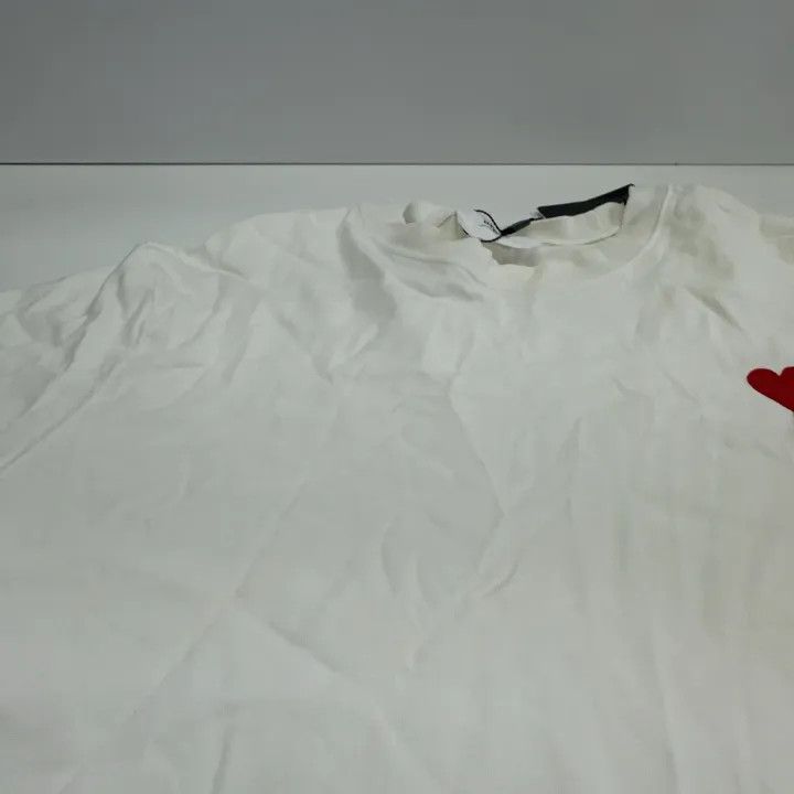 AMI AMI Classic Heart Embroidered White T-Shirt 0079 Size US L / EU 52-54 / 3 - 9 Thumbnail