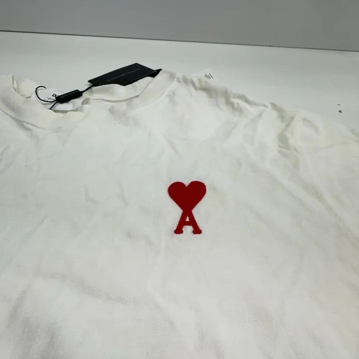 AMI AMI Classic Heart Embroidered White T-Shirt 0079 Size US L / EU 52-54 / 3 - 7 Thumbnail