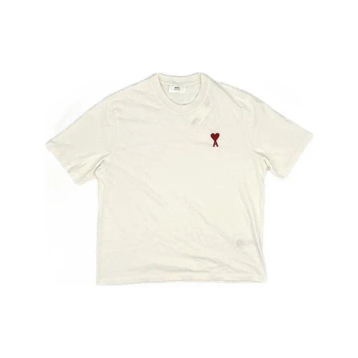 AMI AMI PARIS Classic Red Heart Embroidered T-Shirt 0079 Size US L / EU 52-54 / 3 - 2 Thumbnail