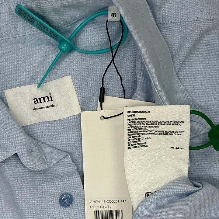 Anonymous Club AMIPARIS Logo Embroidered Casual Oxford Shirt 0079 Size US M / EU 48-50 / 2 - 3 Thumbnail