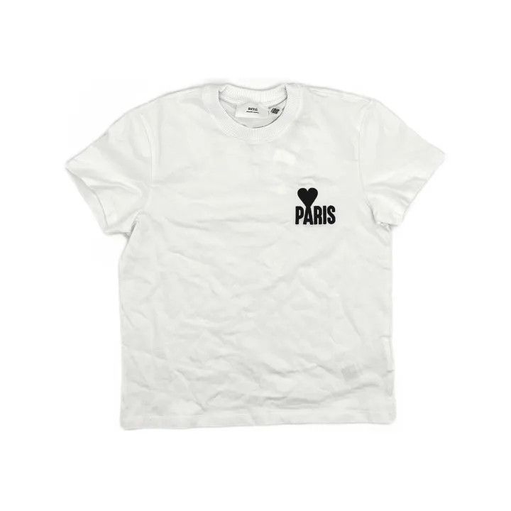 AMI AMI Paris Embroidered Heart Short Sleeve T-Shirt 0079 Size US S / EU 44-46 / 1 - 2 Thumbnail