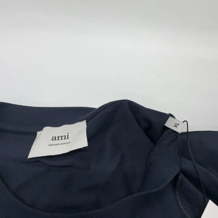 AMI AMI PARIS Logo Cotton Short Sleeve T-Shirt 0079 Size US XL / EU 56 / 4 - 4 Thumbnail