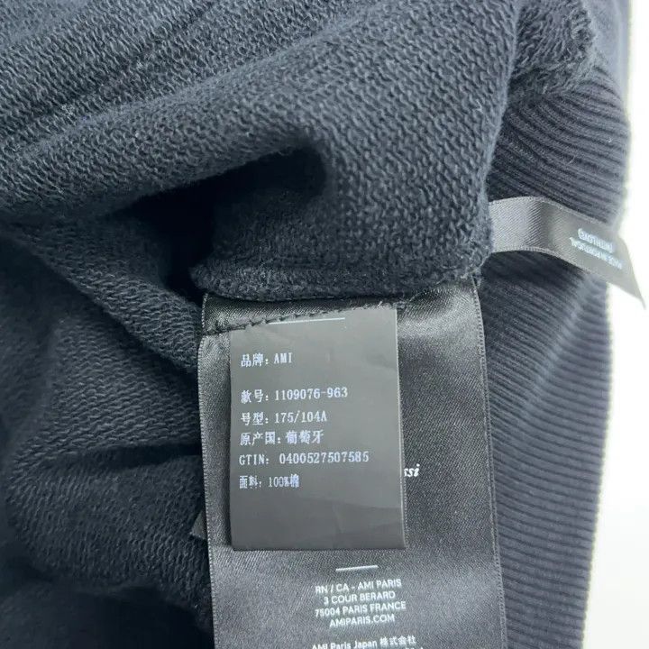 AMI AMI Black Embroidered Hoodie with Patch 0079 Size US L / EU 52-54 / 3 - 12 Thumbnail